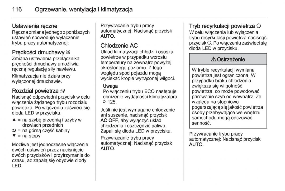 Opel Vivaro II 2 instrukcja obslugi / page 118