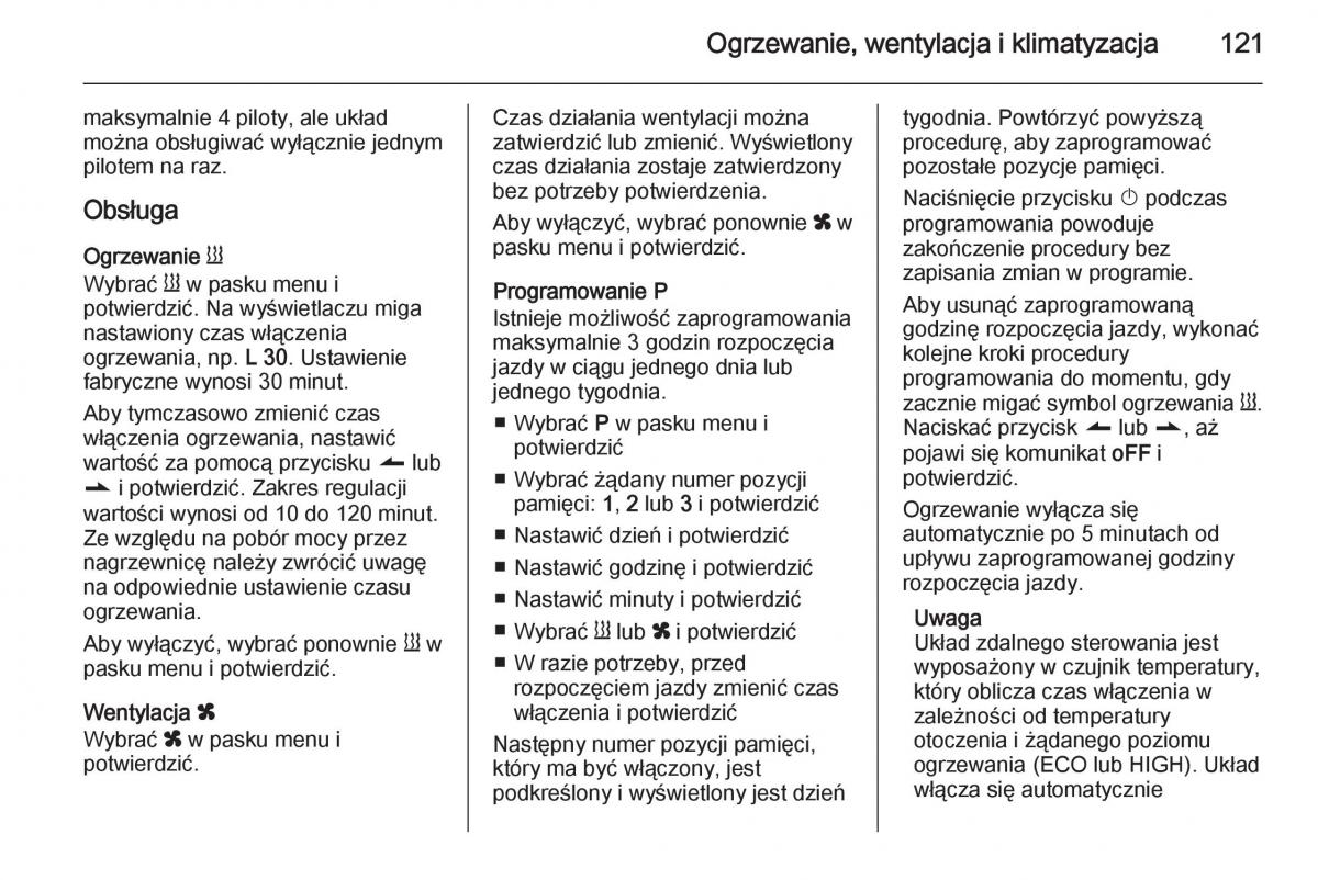 Opel Vivaro II 2 instrukcja obslugi / page 123