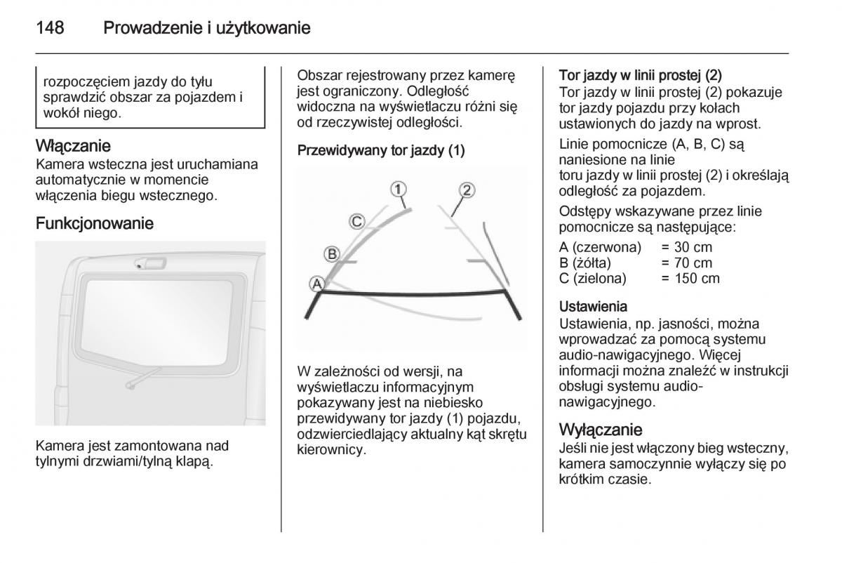 Opel Vivaro II 2 instrukcja obslugi / page 150