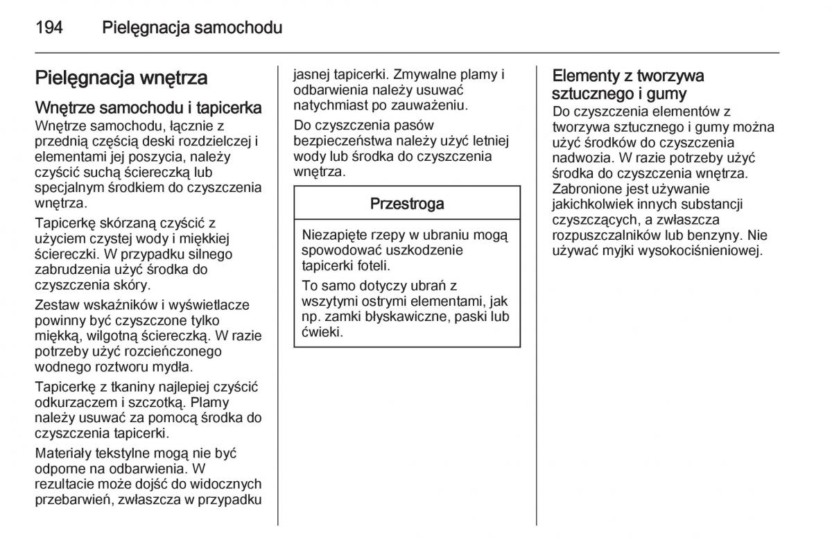 Opel Vivaro II 2 instrukcja obslugi / page 196