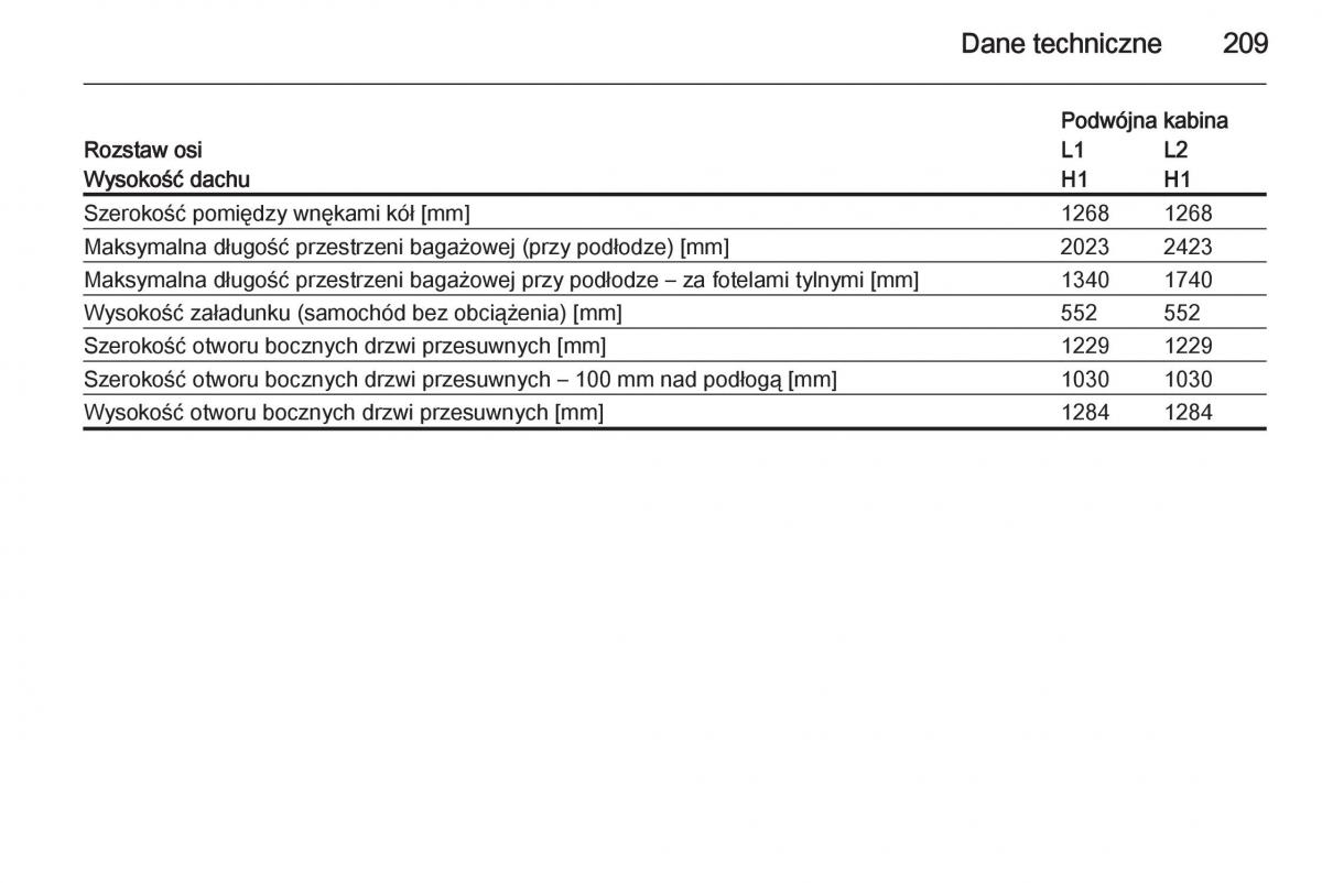 Opel Vivaro II 2 instrukcja obslugi / page 211