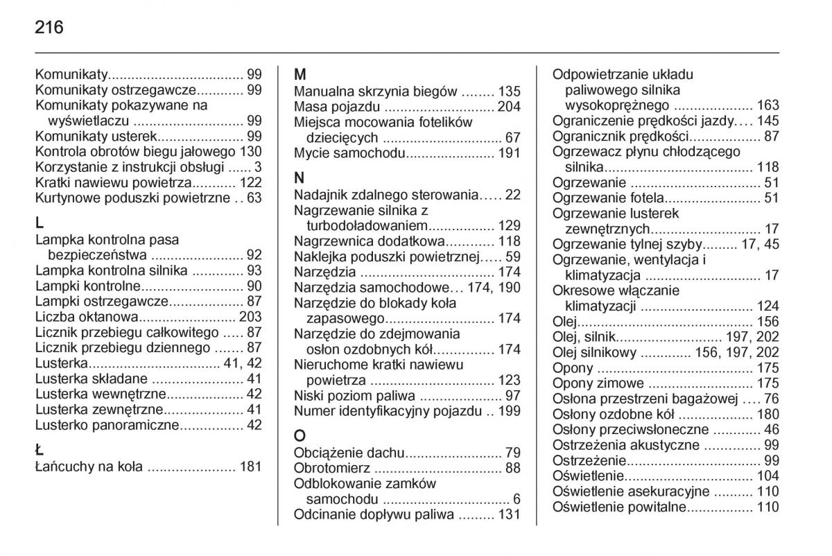 Opel Vivaro II 2 instrukcja obslugi / page 218