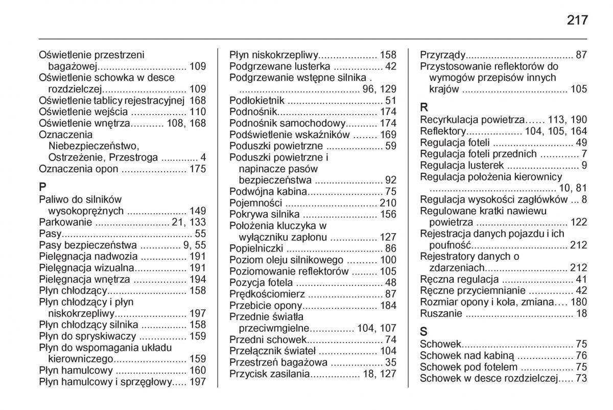 Opel Vivaro II 2 instrukcja obslugi / page 219