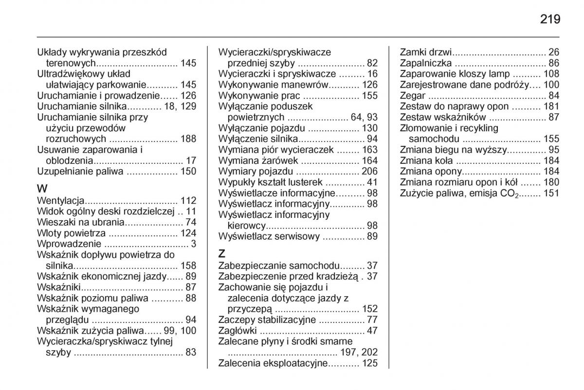 Opel Vivaro II 2 instrukcja obslugi / page 221