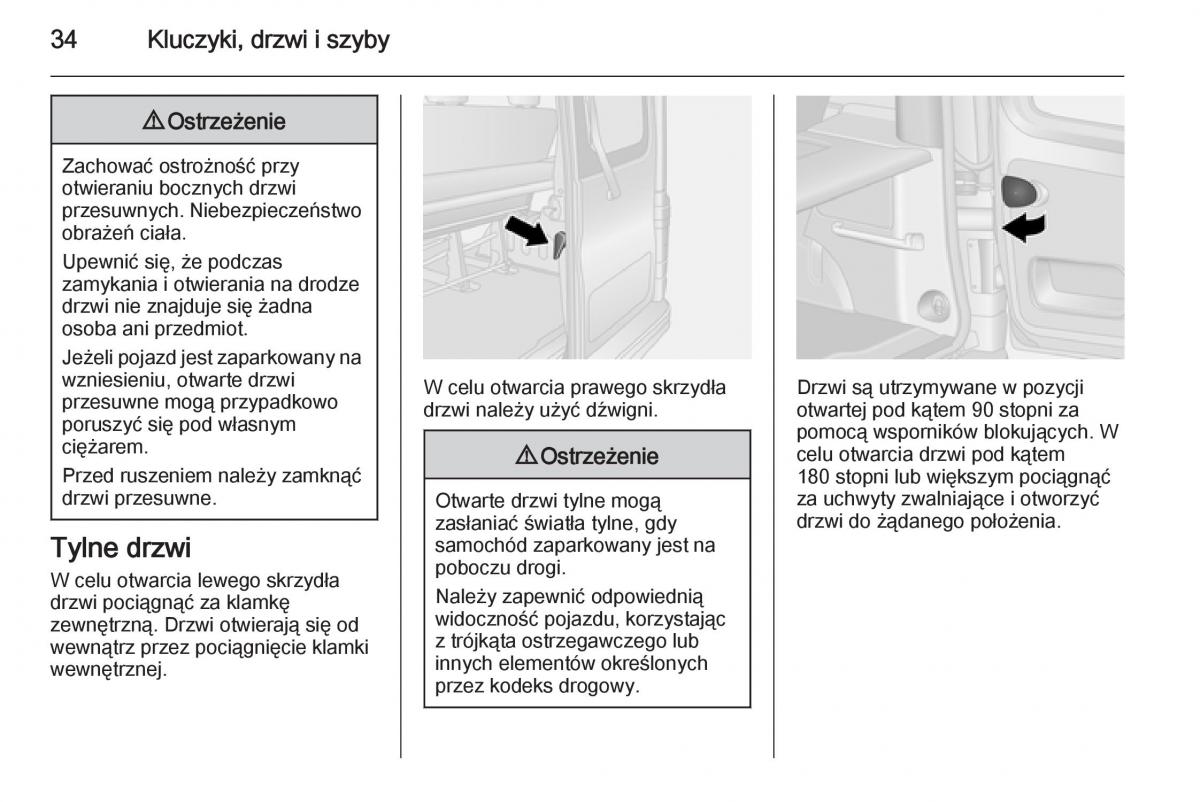 Opel Vivaro II 2 instrukcja obslugi / page 36