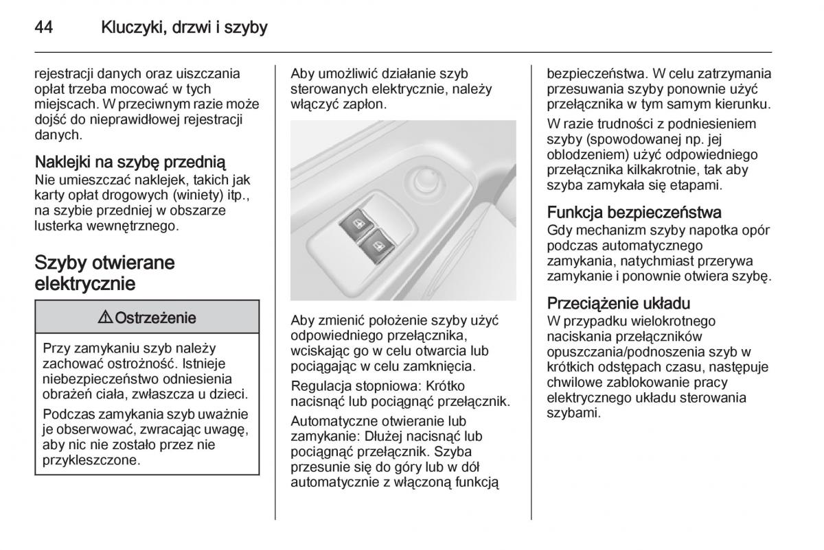 Opel Vivaro II 2 instrukcja obslugi / page 46