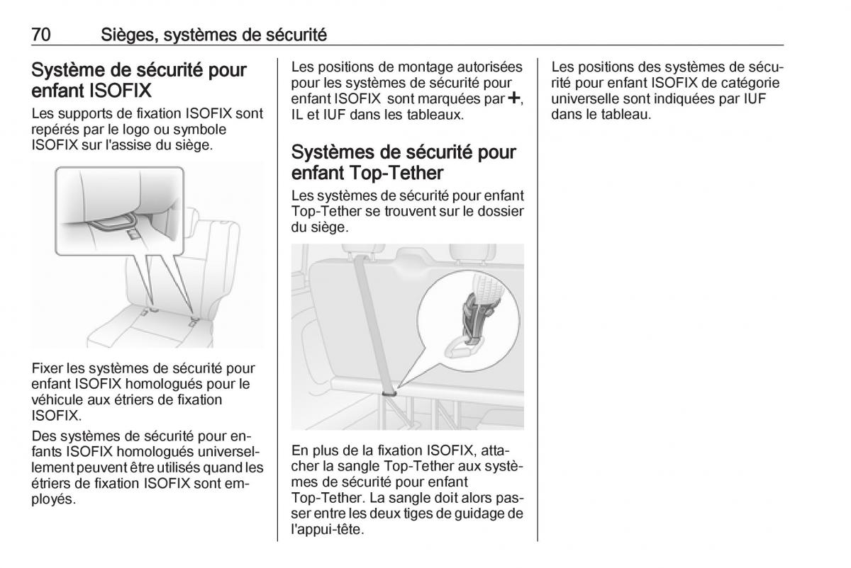 Opel Vivaro II 2 manuel du proprietaire / page 72