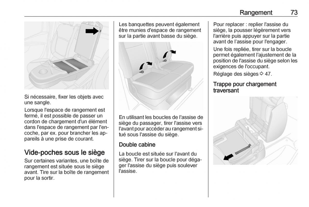 Opel Vivaro II 2 manuel du proprietaire / page 75