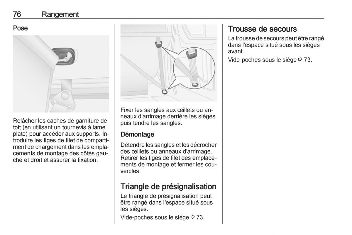 Opel Vivaro II 2 manuel du proprietaire / page 78