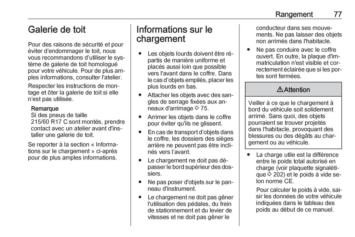 Opel Vivaro II 2 manuel du proprietaire / page 79