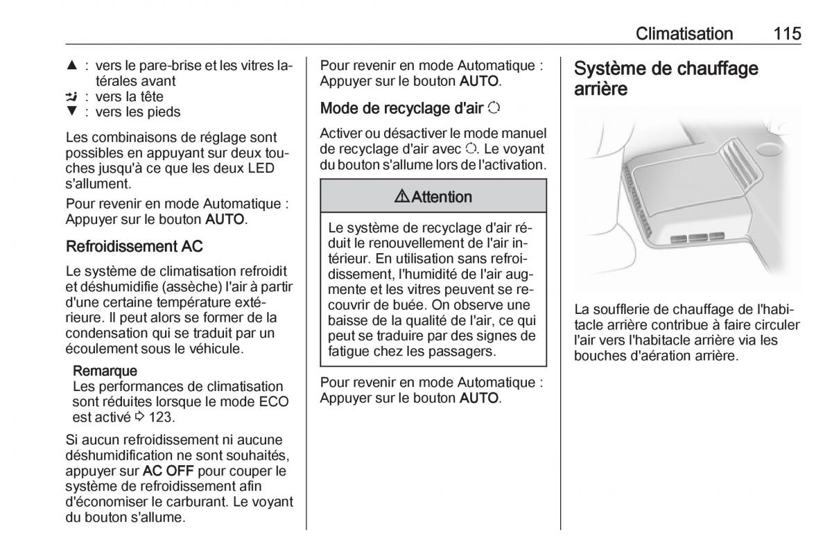 Opel Vivaro II 2 manuel du proprietaire / page 117