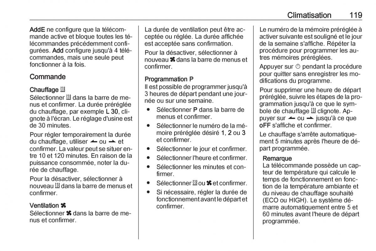 Opel Vivaro II 2 manuel du proprietaire / page 121