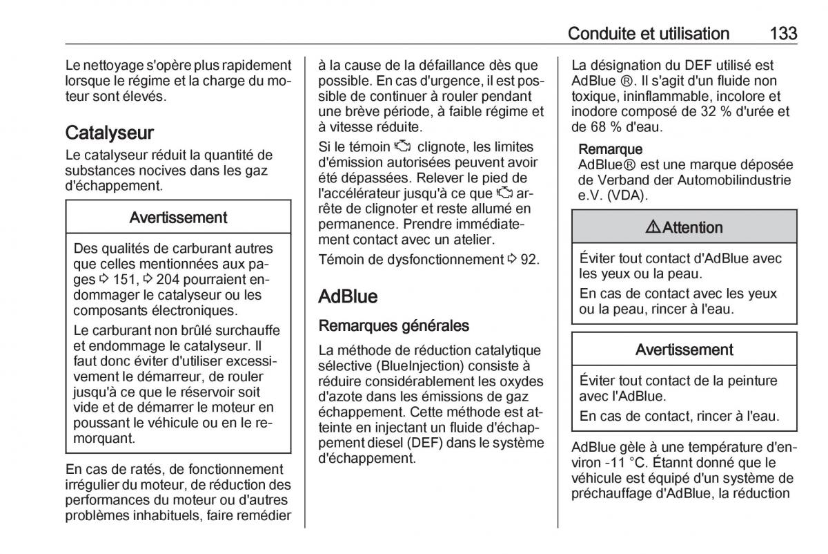 Opel Vivaro II 2 manuel du proprietaire / page 135