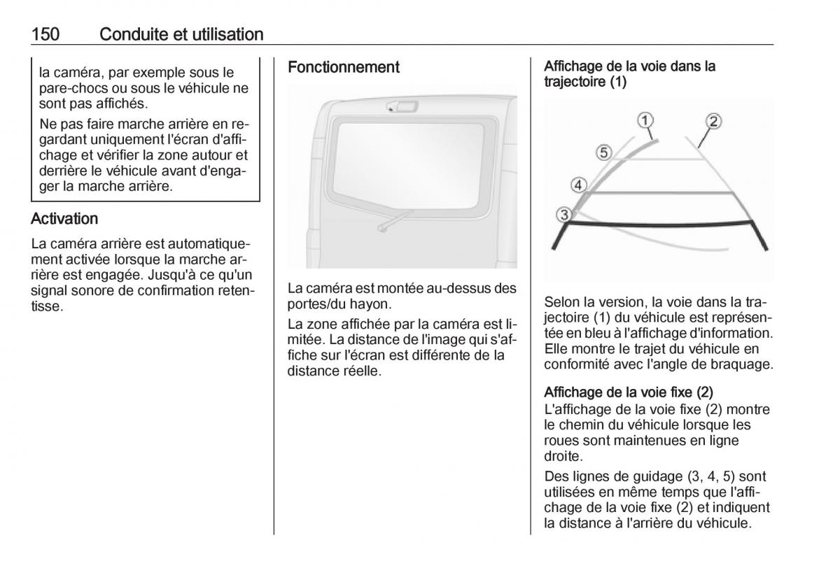 Opel Vivaro II 2 manuel du proprietaire / page 152