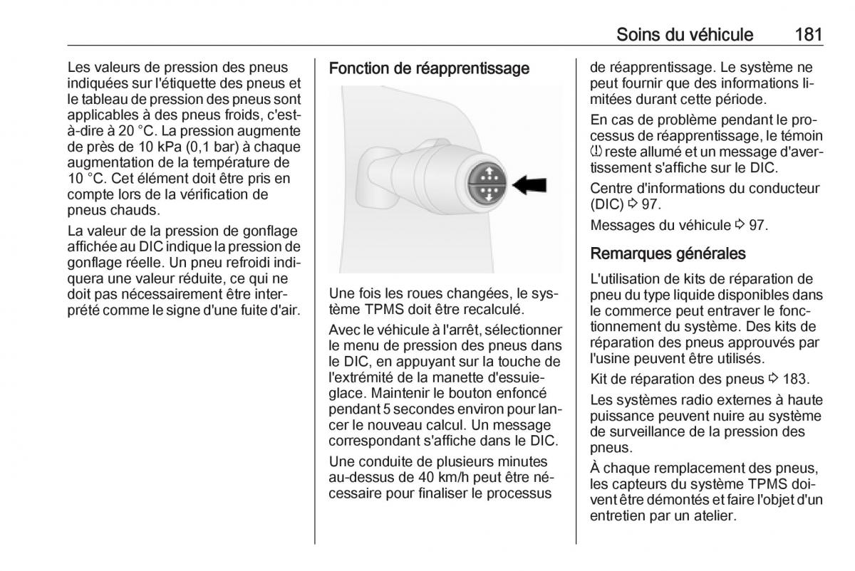 Opel Vivaro II 2 manuel du proprietaire / page 183