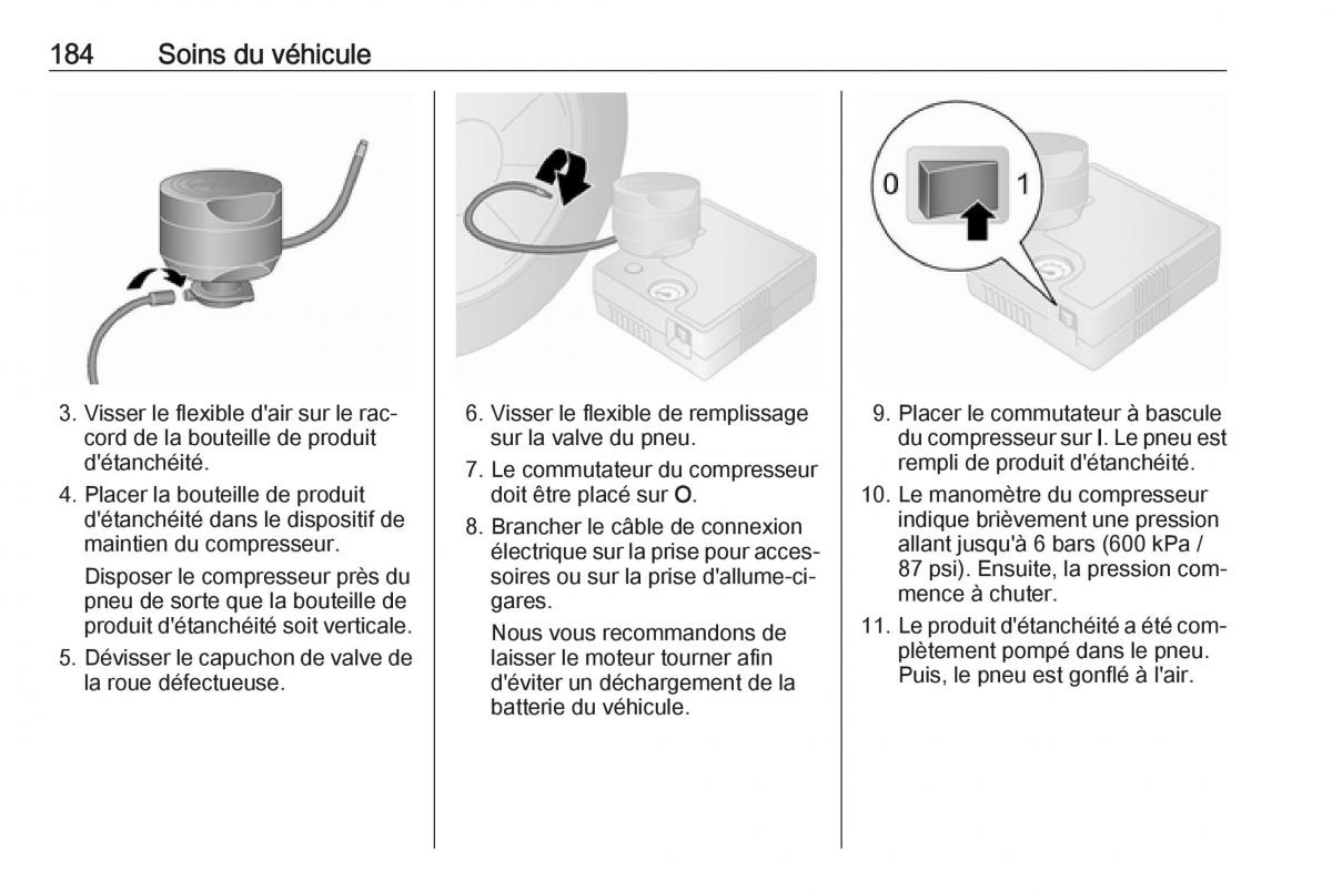 Opel Vivaro II 2 manuel du proprietaire / page 186