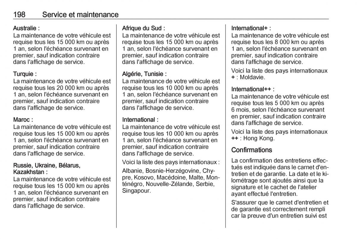 Opel Vivaro II 2 manuel du proprietaire / page 200