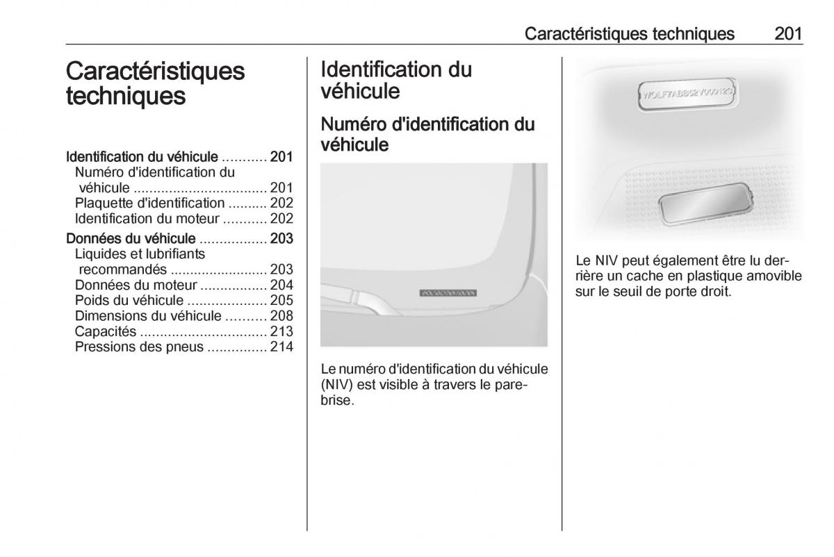 Opel Vivaro II 2 manuel du proprietaire / page 203