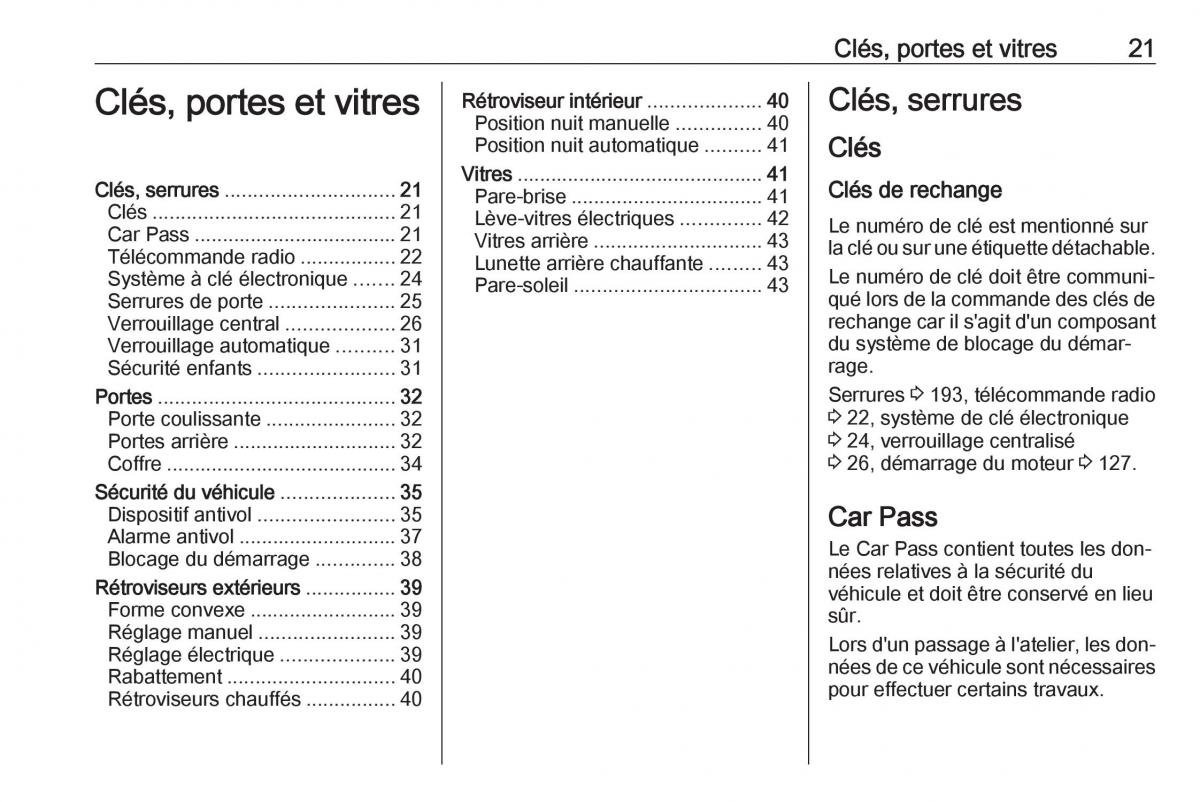 Opel Vivaro II 2 manuel du proprietaire / page 23