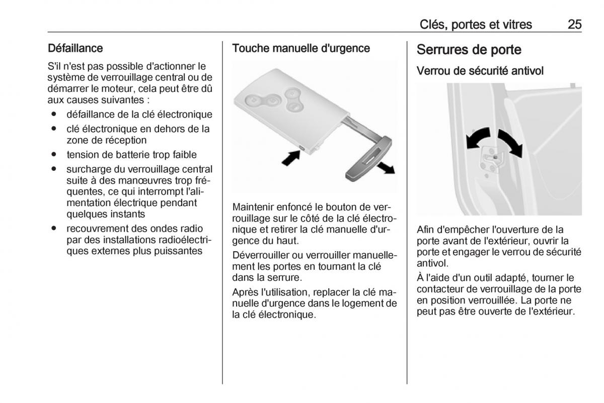 Opel Vivaro II 2 manuel du proprietaire / page 27