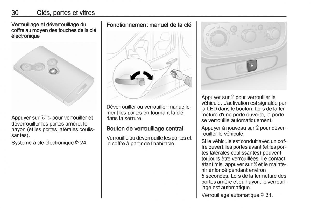 Opel Vivaro II 2 manuel du proprietaire / page 32