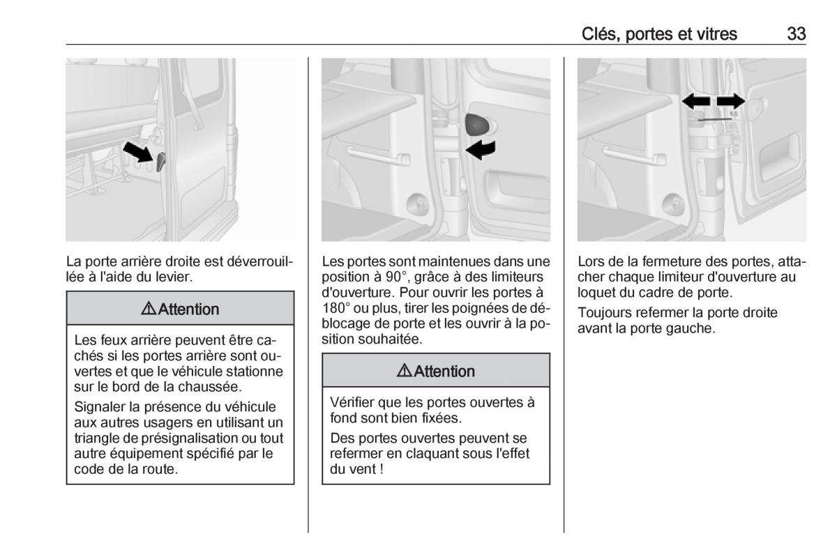 Opel Vivaro II 2 manuel du proprietaire / page 35