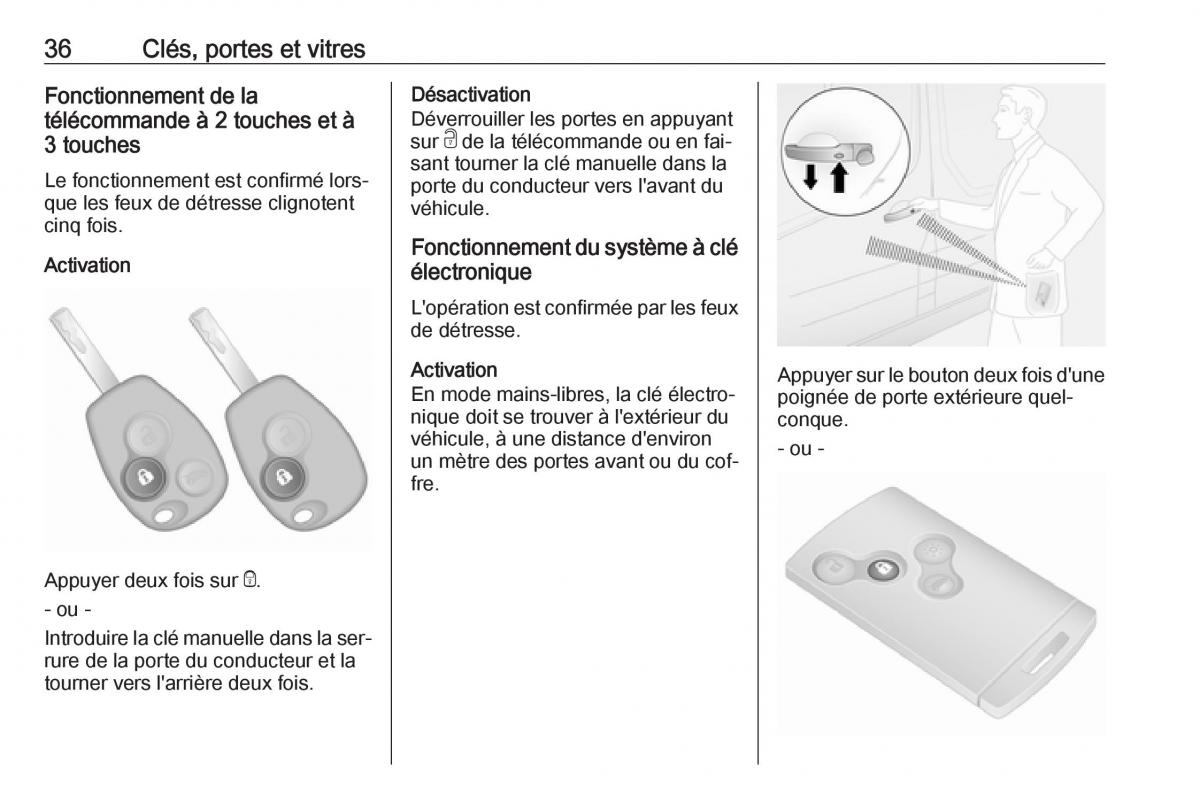 Opel Vivaro II 2 manuel du proprietaire / page 38