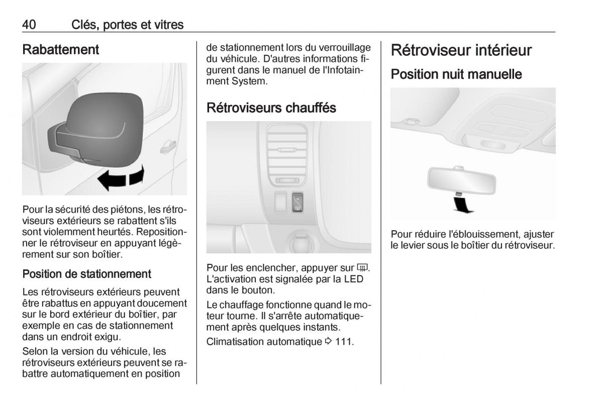 Opel Vivaro II 2 manuel du proprietaire / page 42