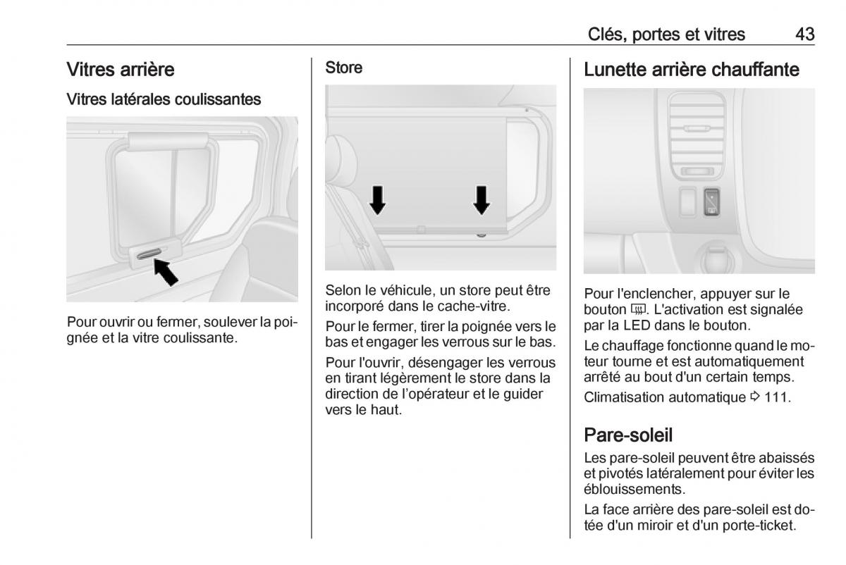 Opel Vivaro II 2 manuel du proprietaire / page 45