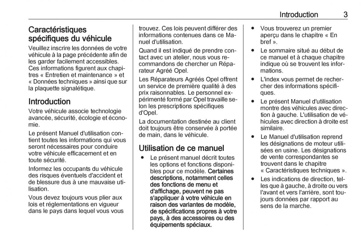 Opel Vivaro II 2 manuel du proprietaire / page 5