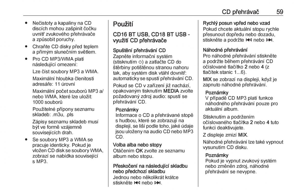 Opel Vivaro II 2 navod k obsludze / page 59