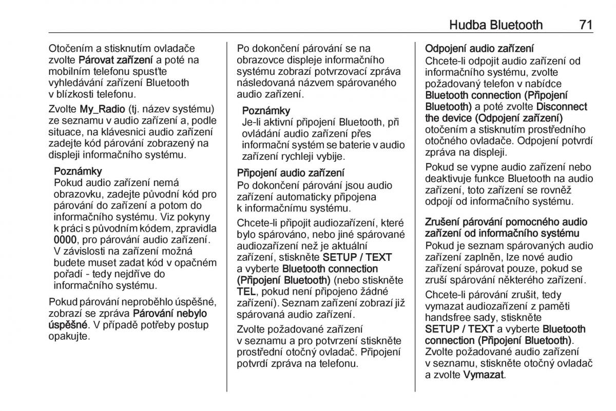 Opel Vivaro II 2 navod k obsludze / page 71