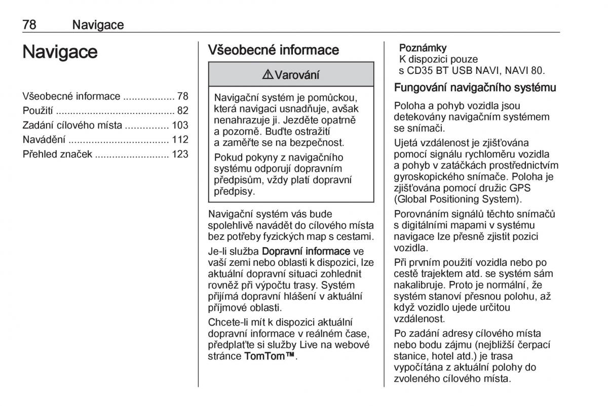 Opel Vivaro II 2 navod k obsludze / page 78