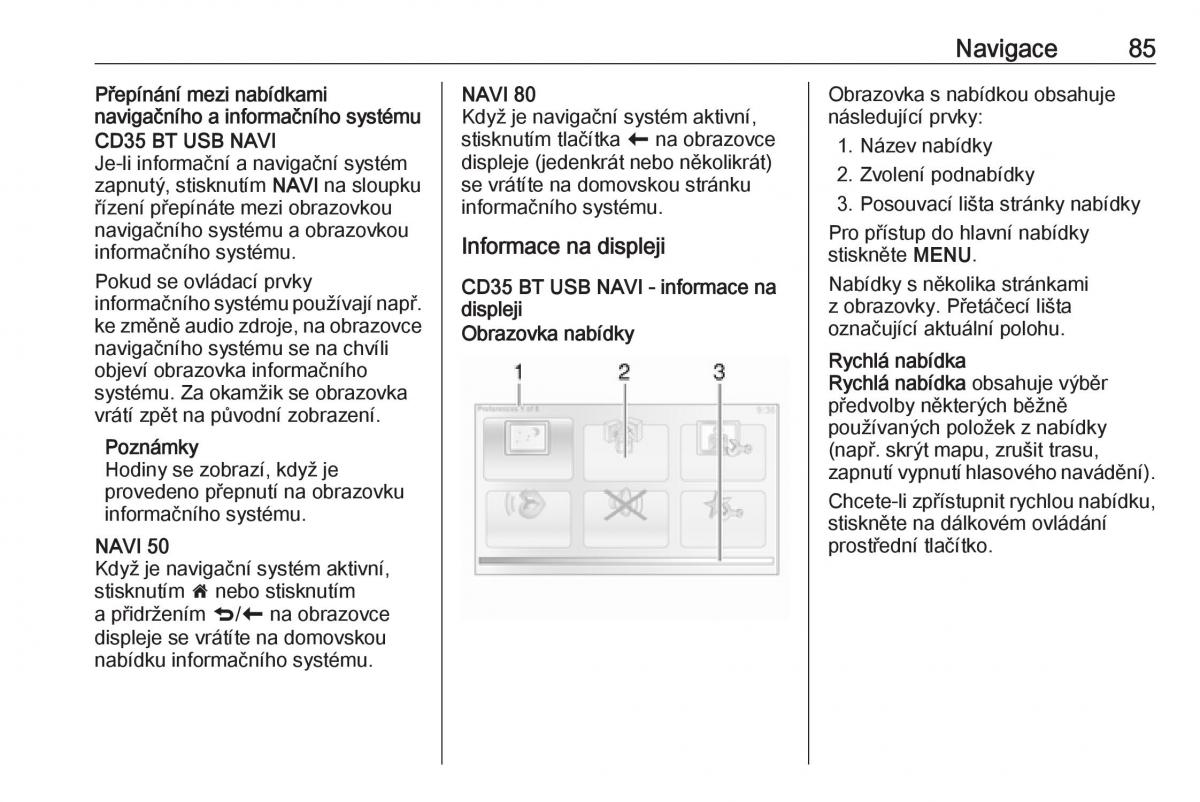 Opel Vivaro II 2 navod k obsludze / page 85