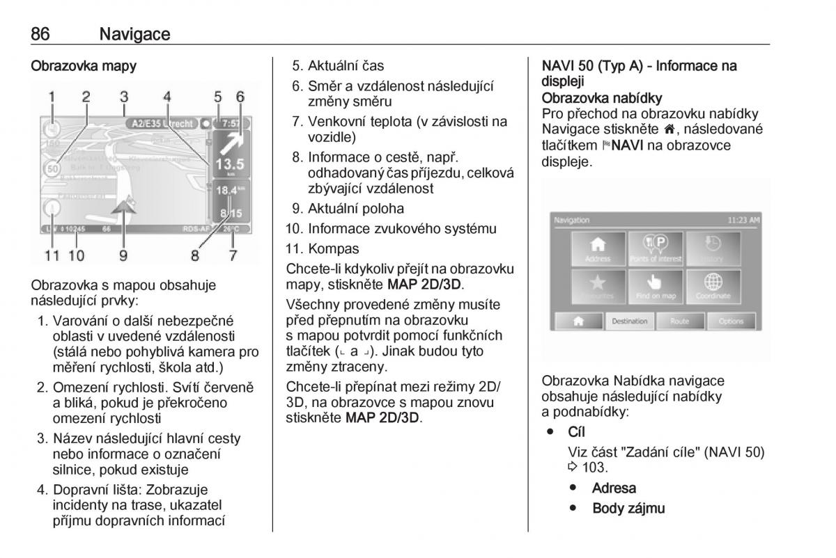 Opel Vivaro II 2 navod k obsludze / page 86