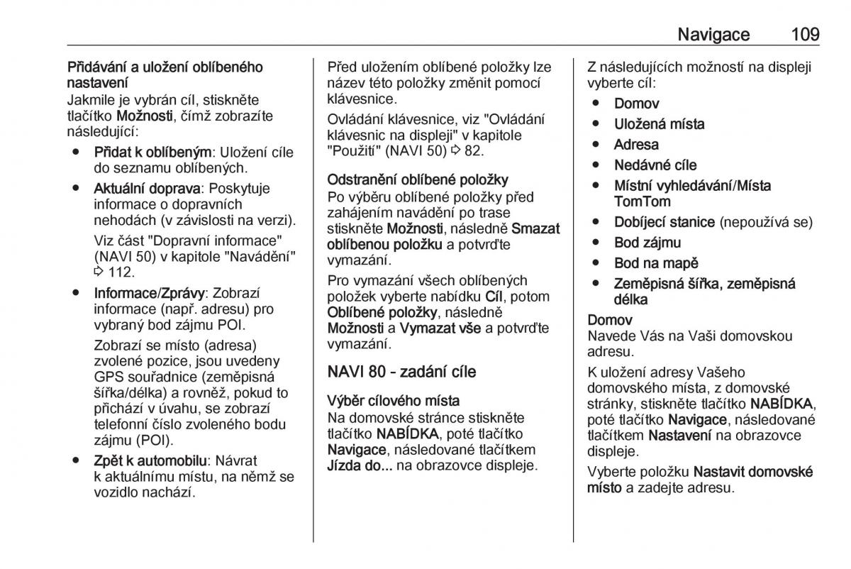 Opel Vivaro II 2 navod k obsludze / page 109