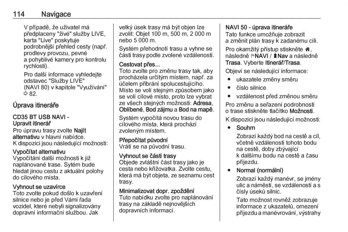 Opel Vivaro II 2 navod k obsludze / page 114