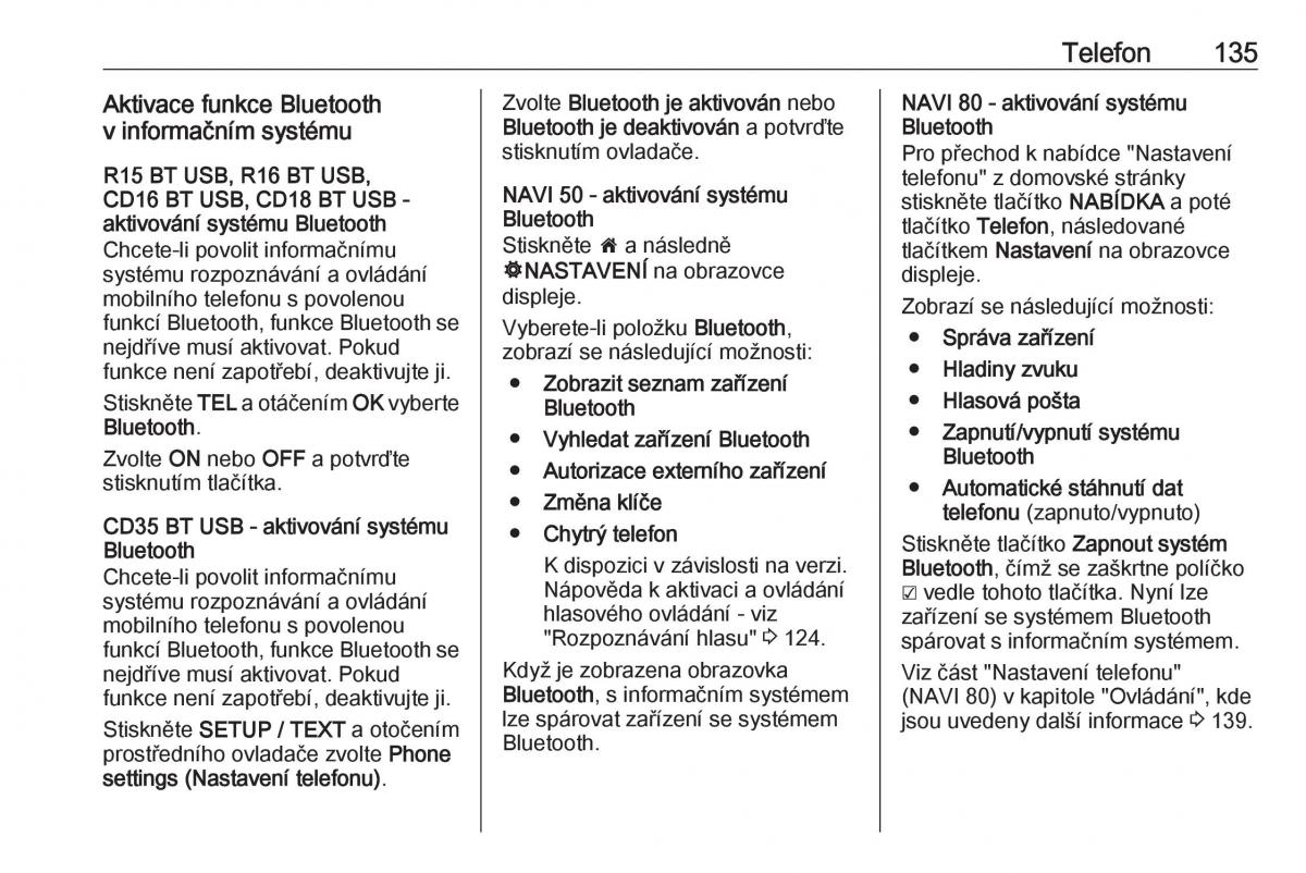 Opel Vivaro II 2 navod k obsludze / page 135