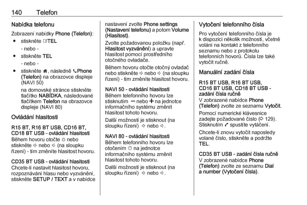 Opel Vivaro II 2 navod k obsludze / page 140