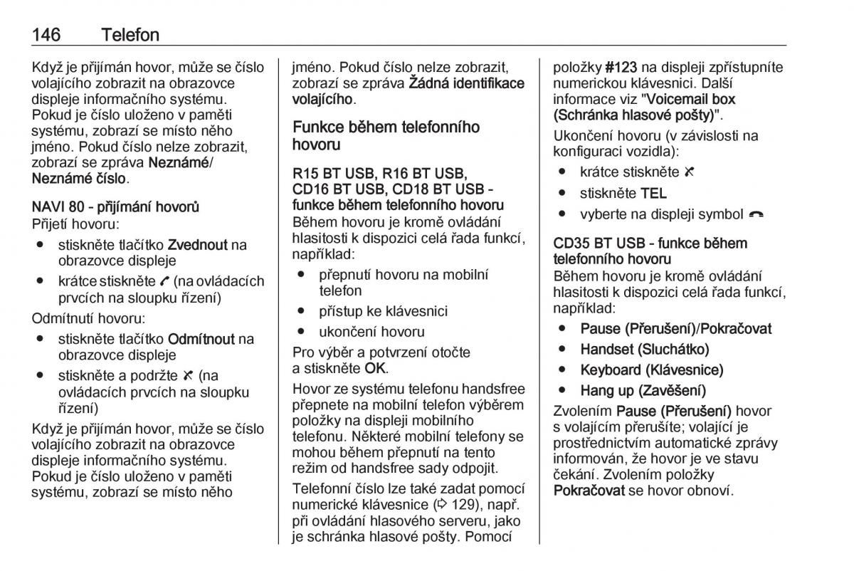 Opel Vivaro II 2 navod k obsludze / page 146