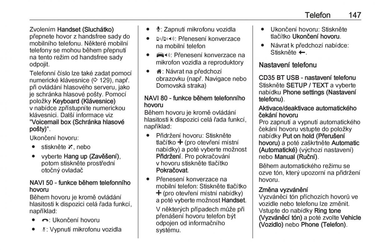 Opel Vivaro II 2 navod k obsludze / page 147