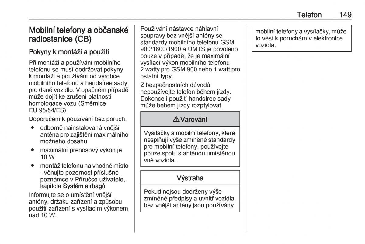 Opel Vivaro II 2 navod k obsludze / page 149