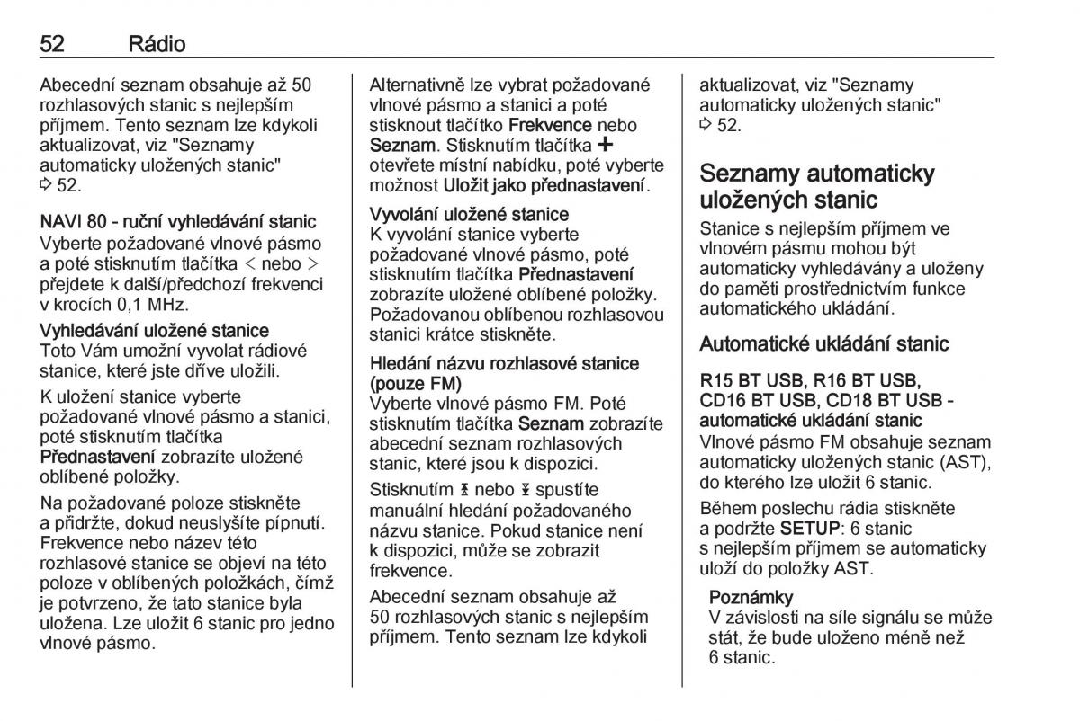 Opel Vivaro II 2 navod k obsludze / page 52