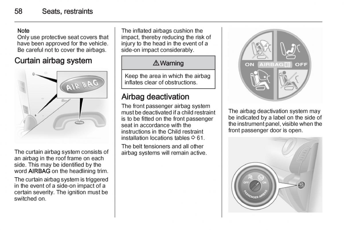 Opel Vivaro II 2 owners manual / page 60