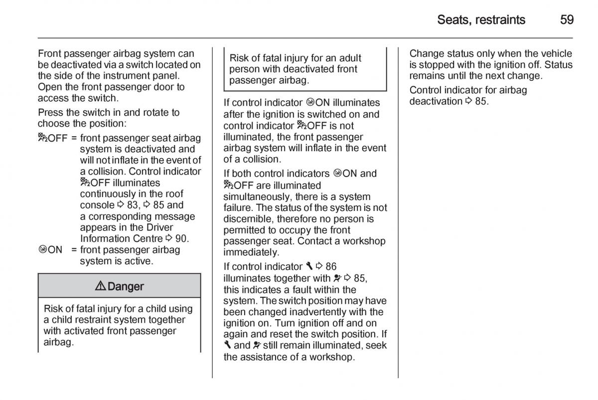 Opel Vivaro II 2 owners manual / page 61