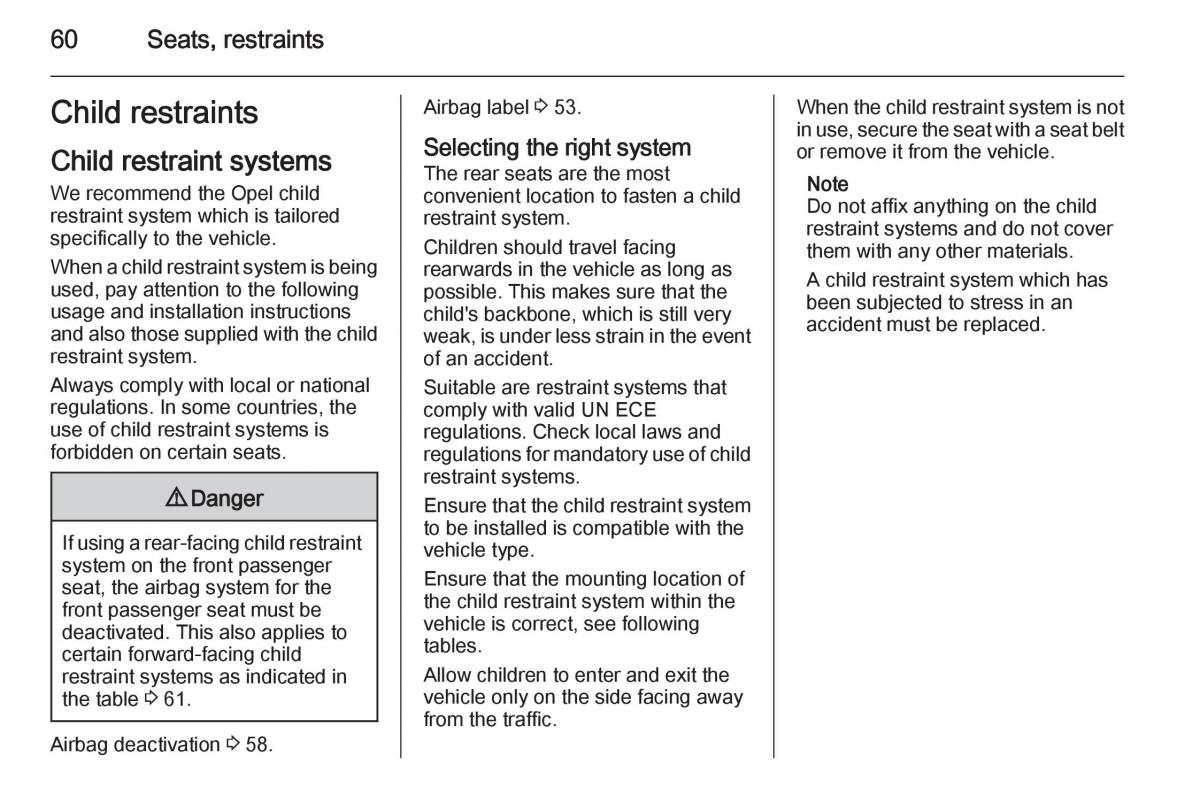 Opel Vivaro II 2 owners manual / page 62