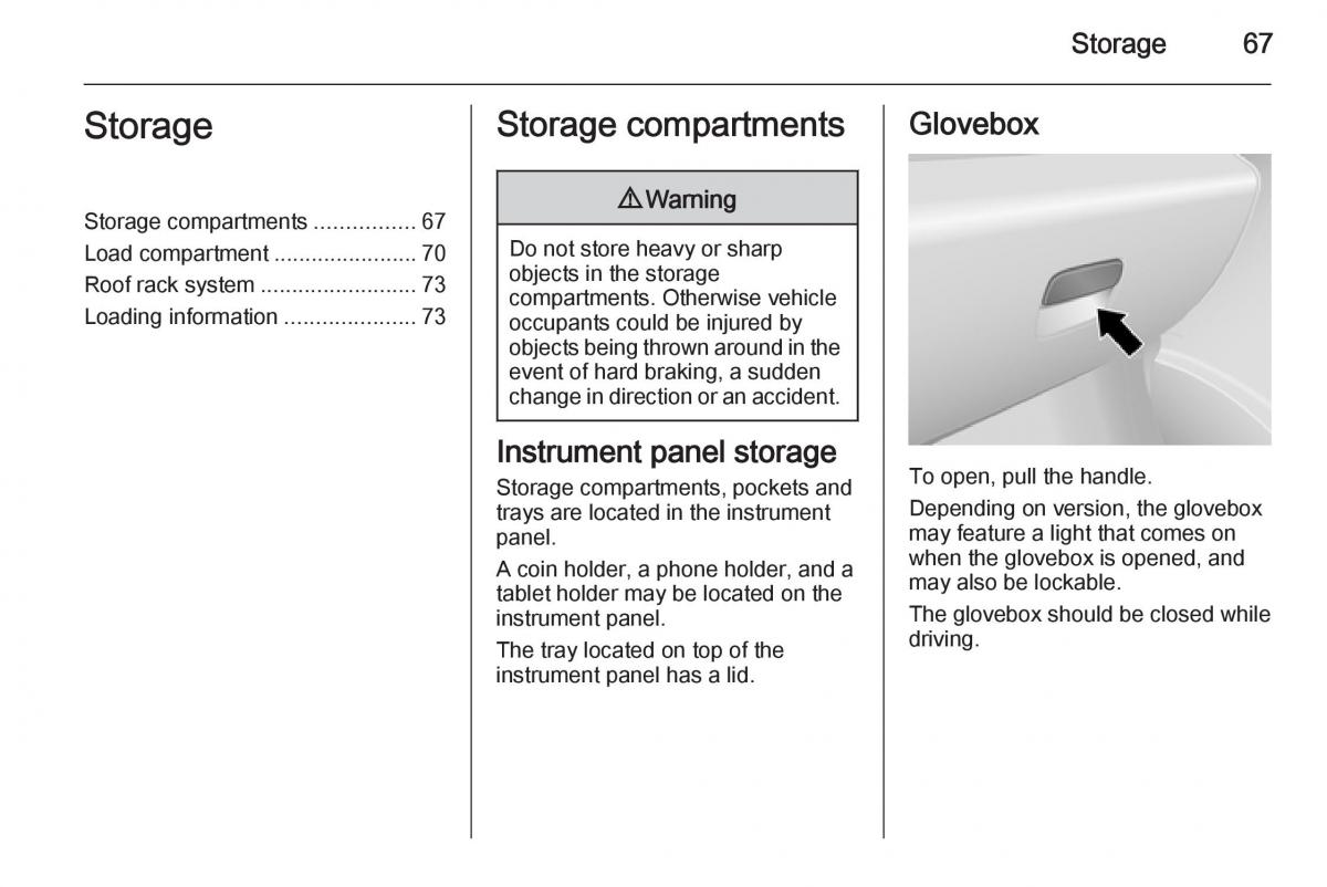 Opel Vivaro II 2 owners manual / page 69