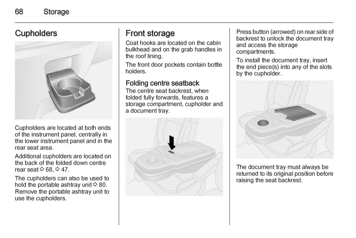 Opel Vivaro II 2 owners manual / page 70