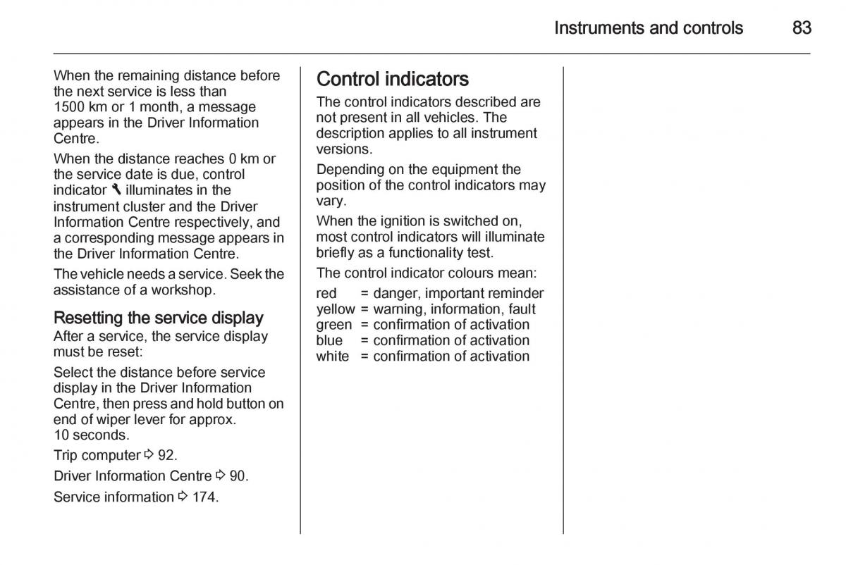 Opel Vivaro II 2 owners manual / page 85