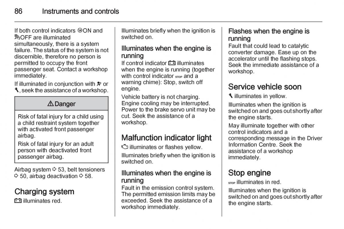 Opel Vivaro II 2 owners manual / page 88